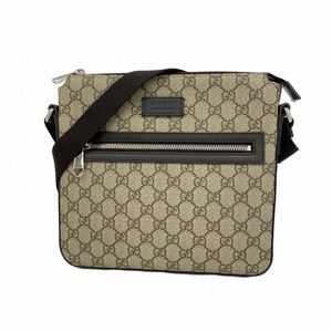 Gucci GG Supreme Shoulder Bag 406410 Brown Men's
